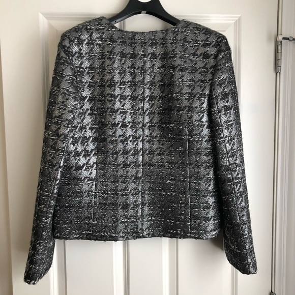 Metallic Open-front Cropped Blazer - Picture 2 of 4